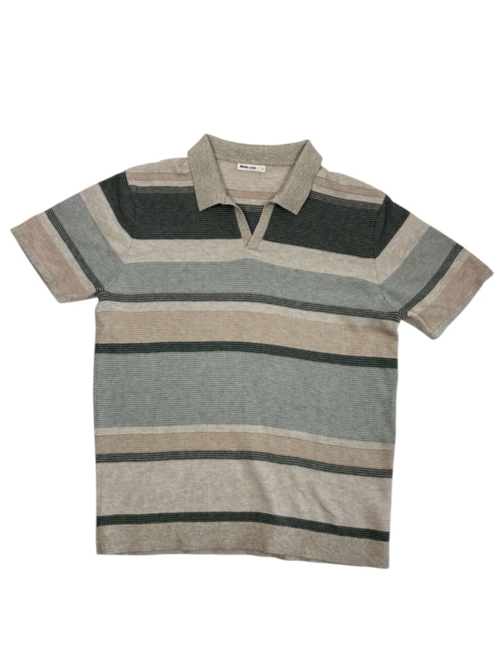 Marine Layer Liam Sweater Polo Green Multi Large Like-New Cotton Wool blend - Picture 3 of 9